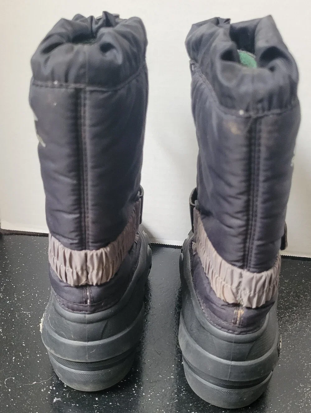 Sorel Black Kids Snow Boots with Drawstring Top and Insulated Inserts
